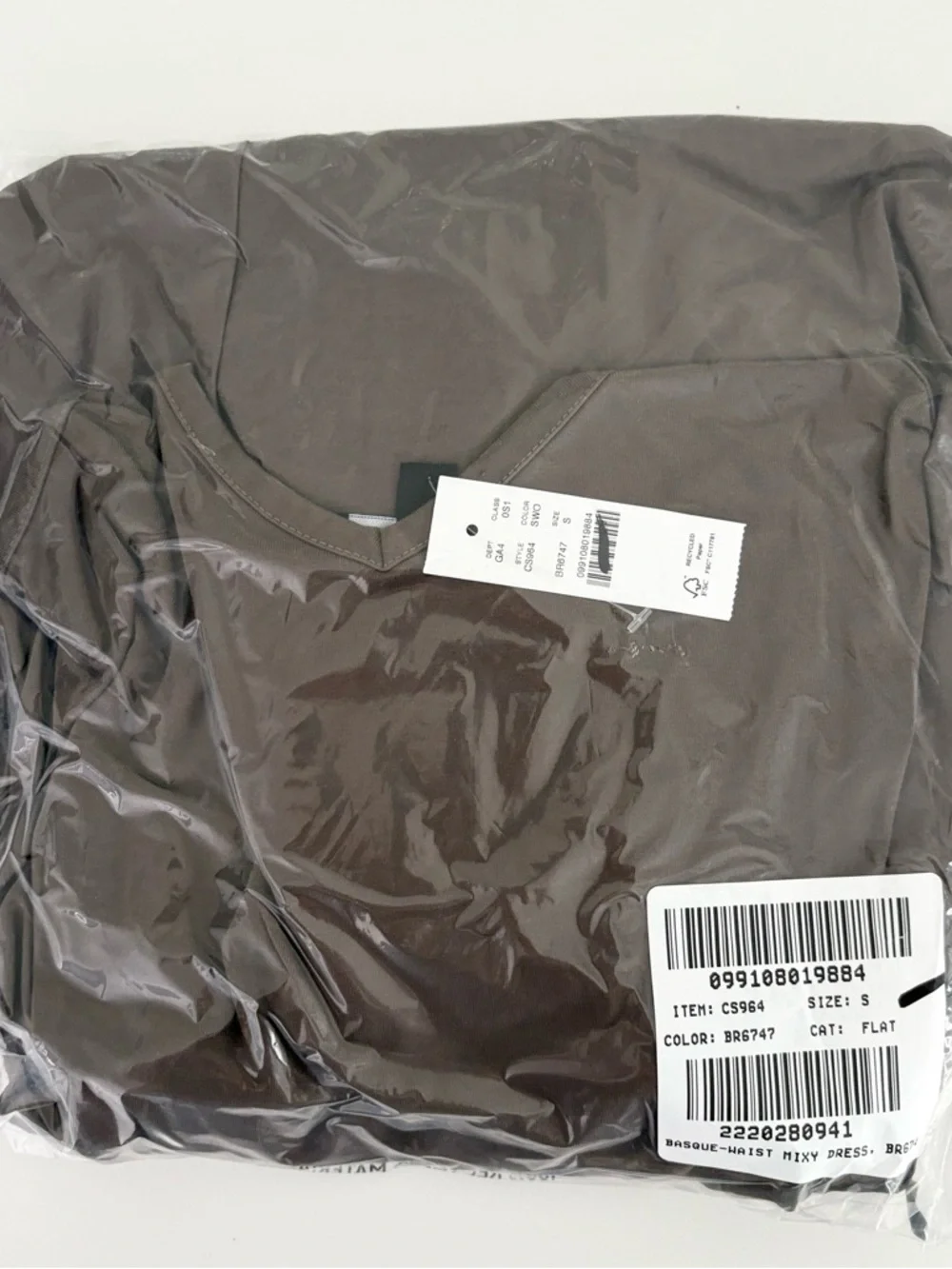 NWT J. Crew Basque-waist Mixy Dress Smoky Wood Brown